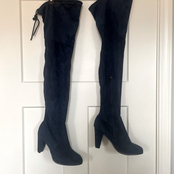 Catherine Malandrino Shoes | Navy Thigh High Boots | Color: Blue | Size: 10 | Xt11na's Closet